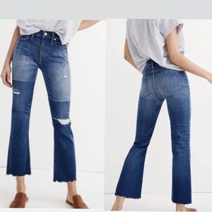 Madewell Cali Demi Boot with Raw Hem Unpatched Ripped Jeans SZ 29